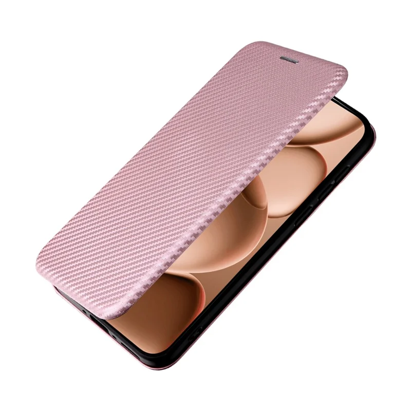 Til Oppo Find X8s+ 5G hylse med struktur af kulfiber, stødfast hylse af PU-læder - Rosenød