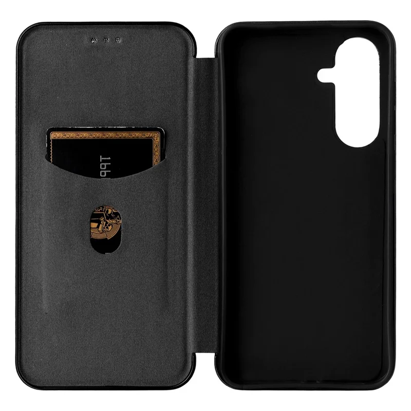 For Samsung Galaxy M56 5G Case Carbon Fiber Texture Drop-Proof PU Leather Phone Cover - Black