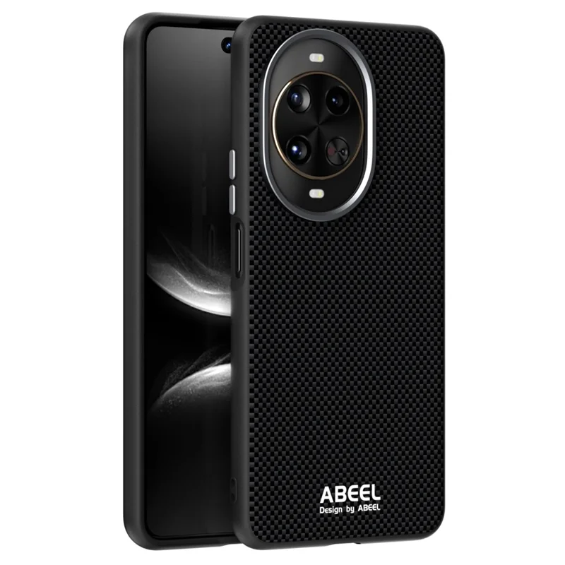 ABEEL For Huawei nova 14 Pro 5G Magnetic Case Printed PC TPU Aluminum Alloy Leather Phone Cover - Black