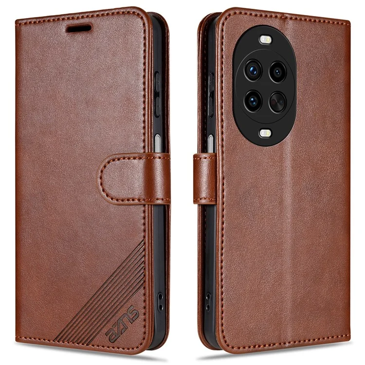 Étui AZNS pour Huawei nova 14 Ultra 5G Anti-rayures en Cuir PU avec Support et Portefeuille - Marron