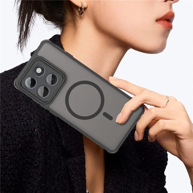 For Motorola Edge 60 Pro 5G Case Compatible with MagSafe Anti Drop PC + TPU Phone Cover - Black