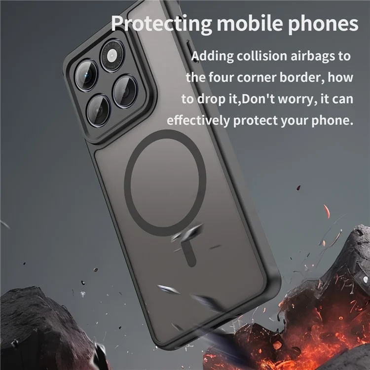 For Motorola Edge 60 Pro 5G Case Compatible with MagSafe Anti Drop PC + TPU Phone Cover - Black