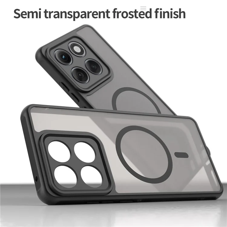 For Motorola Edge 60 Pro 5G Case Compatible with MagSafe Anti Drop PC + TPU Phone Cover - Black