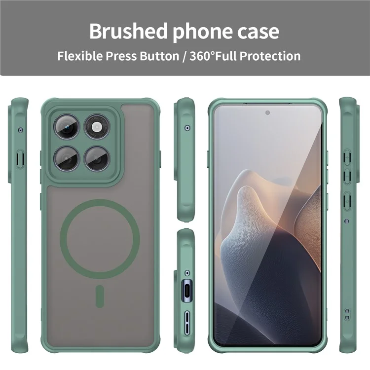 For Motorola Edge 60 Pro 5G Case Compatible with MagSafe Anti Drop PC + TPU Phone Cover - Green