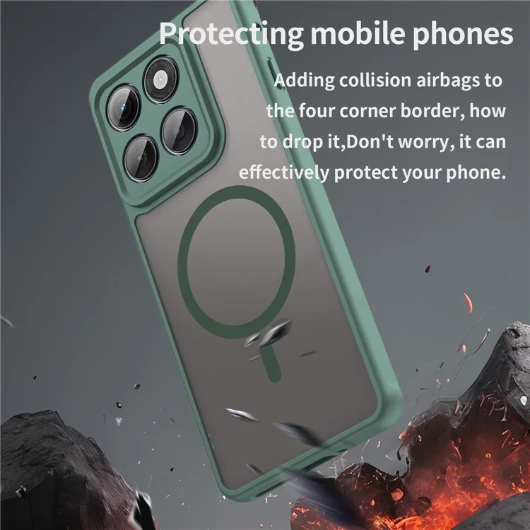 For Motorola Edge 60 Pro 5G Case Compatible with MagSafe Anti Drop PC + TPU Phone Cover - Green
