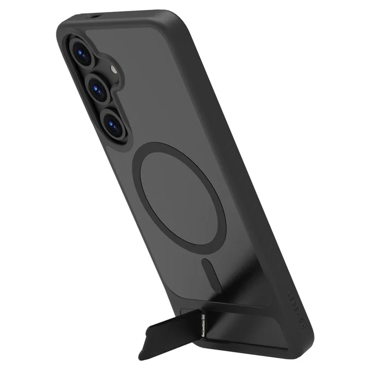 LEREACH Le-Chic Series For Samsung Galaxy S25+  /  S24+ Case Compatible with MagSafe Kickstand TPU + PC Phone Cover - Black