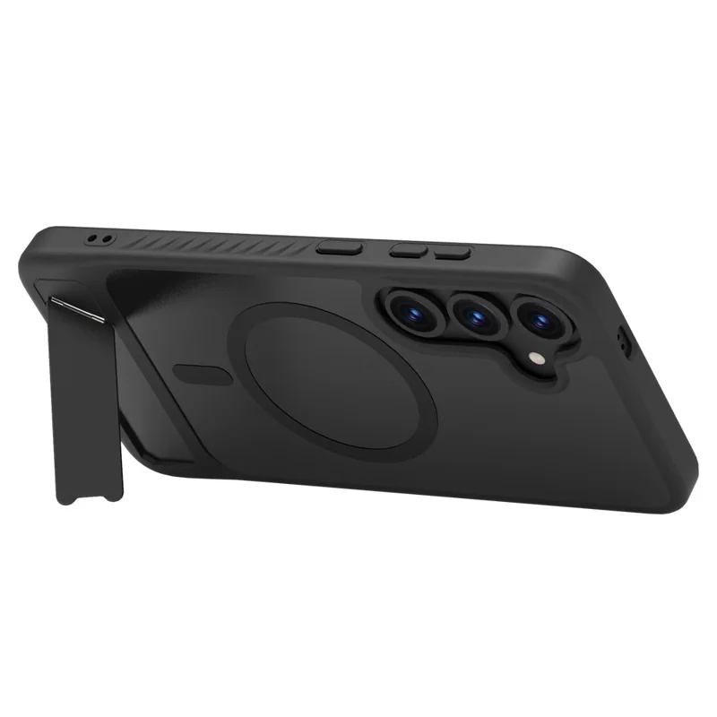 LEREACH Le-Chic Series For Samsung Galaxy S25+  /  S24+ Case Compatible with MagSafe Kickstand TPU + PC Phone Cover - Black