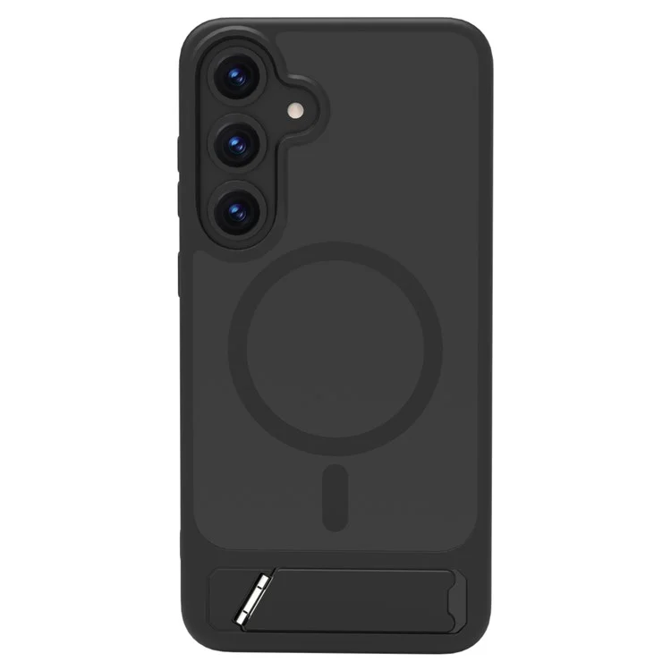 LEREACH Le-Chic Series For Samsung Galaxy S25+  /  S24+ Case Compatible with MagSafe Kickstand TPU + PC Phone Cover - Black