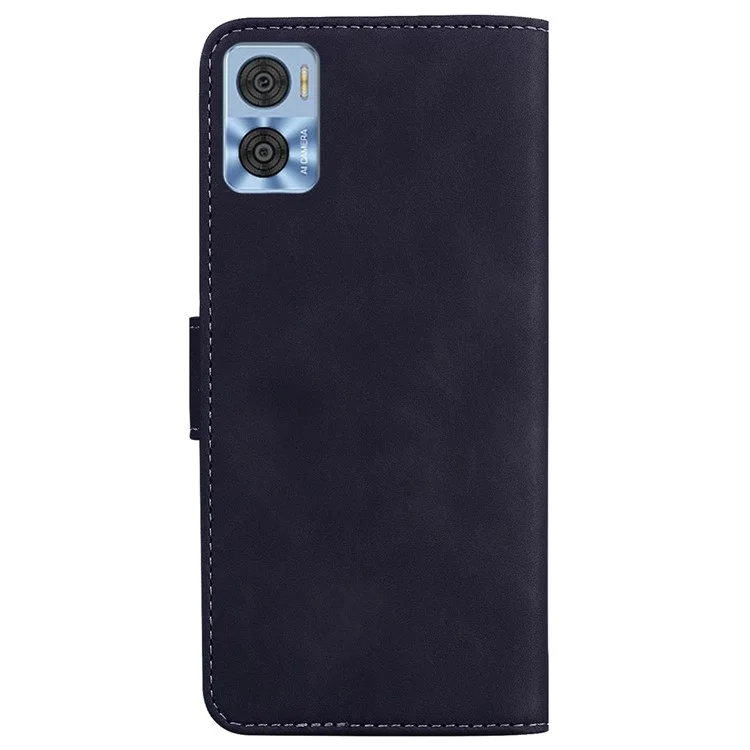 Smartphone Cover for Motorola Moto E22 4G / E22i 4G, Drop Resistant PU Leather Flip Wallet Case Viewing Stand Phone Shell - Black