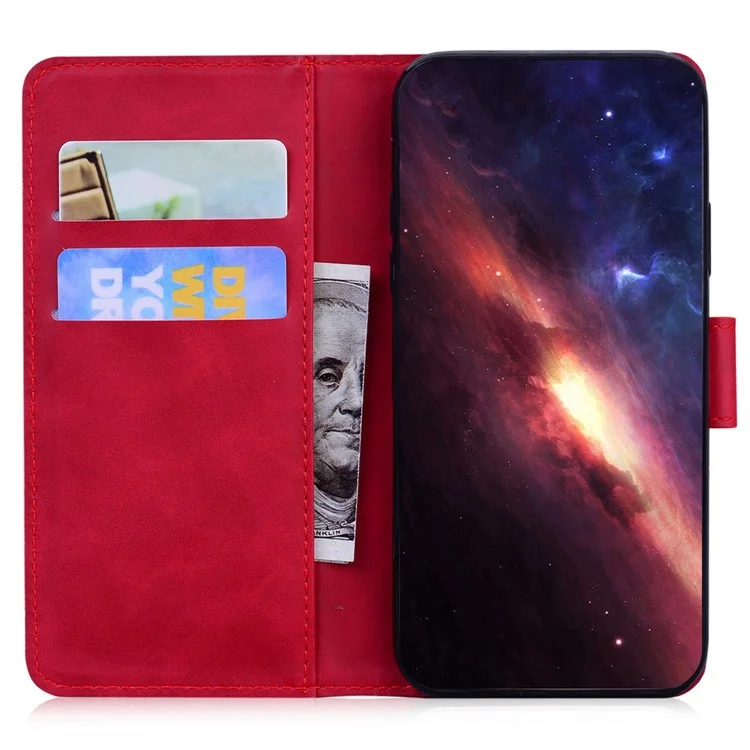 Smartphone Cover for Realme 9i 5G / 10 5G, Drop Resistant PU Leather Flip Wallet Case Stand Phone Shell - Red