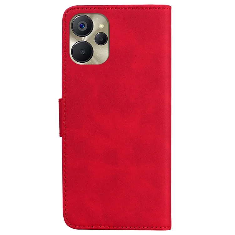Smartphone Cover for Realme 9i 5G / 10 5G, Drop Resistant PU Leather Flip Wallet Case Stand Phone Shell - Red