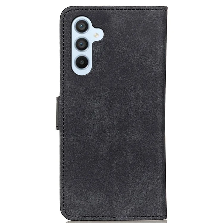 KHAZNEH For Samsung Galaxy A17 Case PU Leather Retro Texture Phone Cover - Black