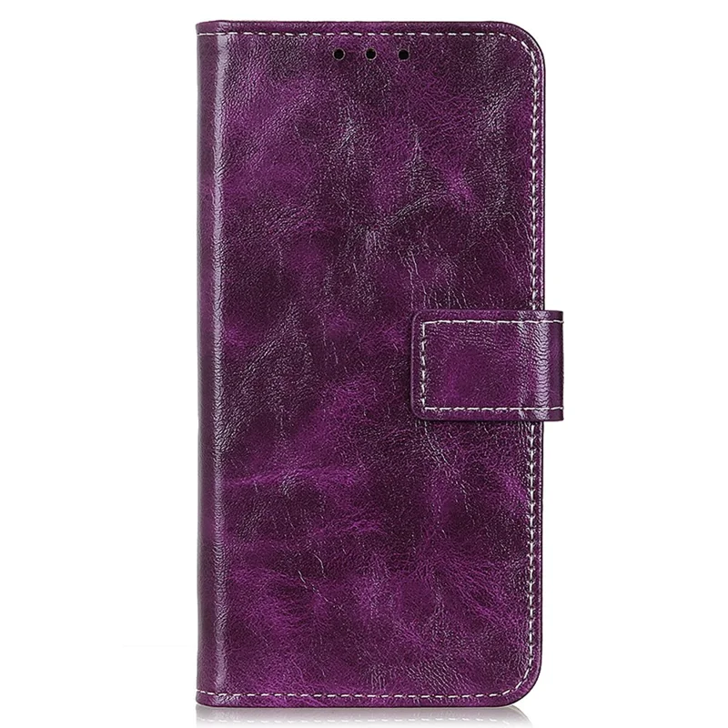 For Samsung Galaxy A17 5G / A26 5G Case Wallet Leather Phone Cover Crazy Horse Texture - Purple