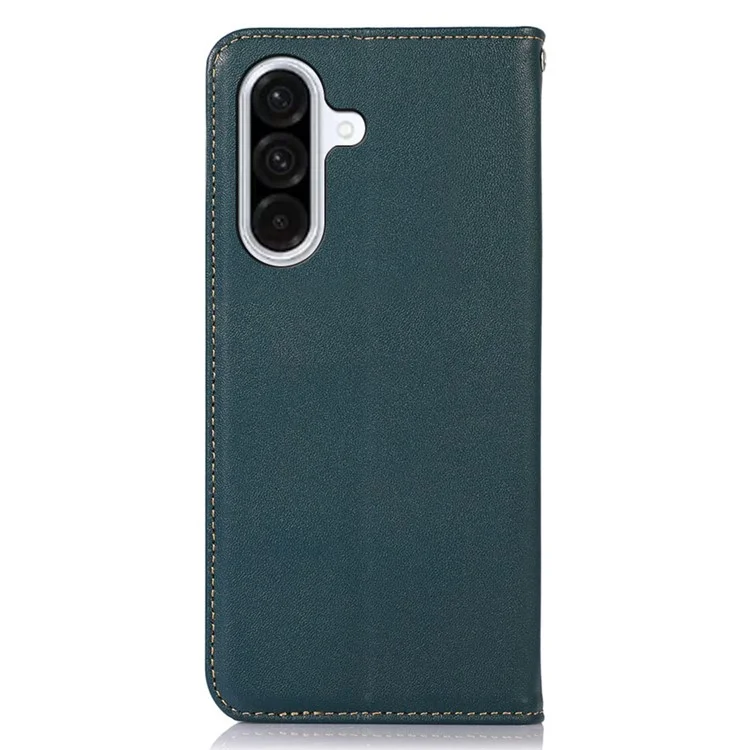 KHAZNEH For Samsung Galaxy A17 Case Wallet Genuine Cow Leather Phone Cover Nappa Texture - Green