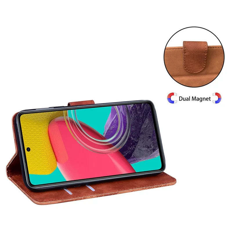 For Samsung Galaxy A14 5G / A14 4G Phone Wallet Case, Butterfly Pattern Printing PU Leather Skin-touch Cover with Stand - Brown