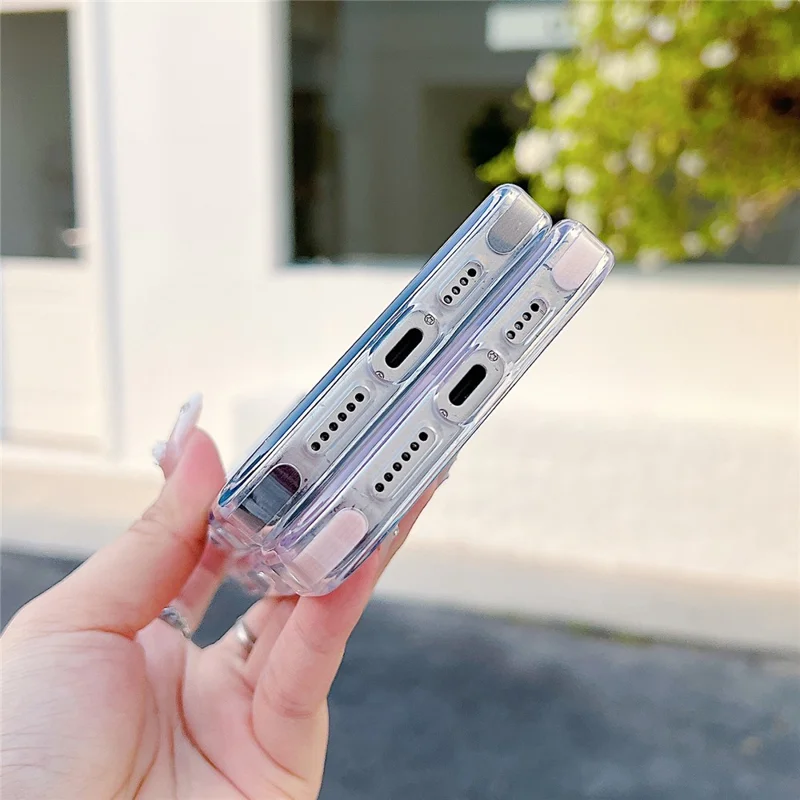 For iPhone 16 Pro Max Magnetic Case Compatible with MagSafe Clear TPU Phone Back Cover - Purple