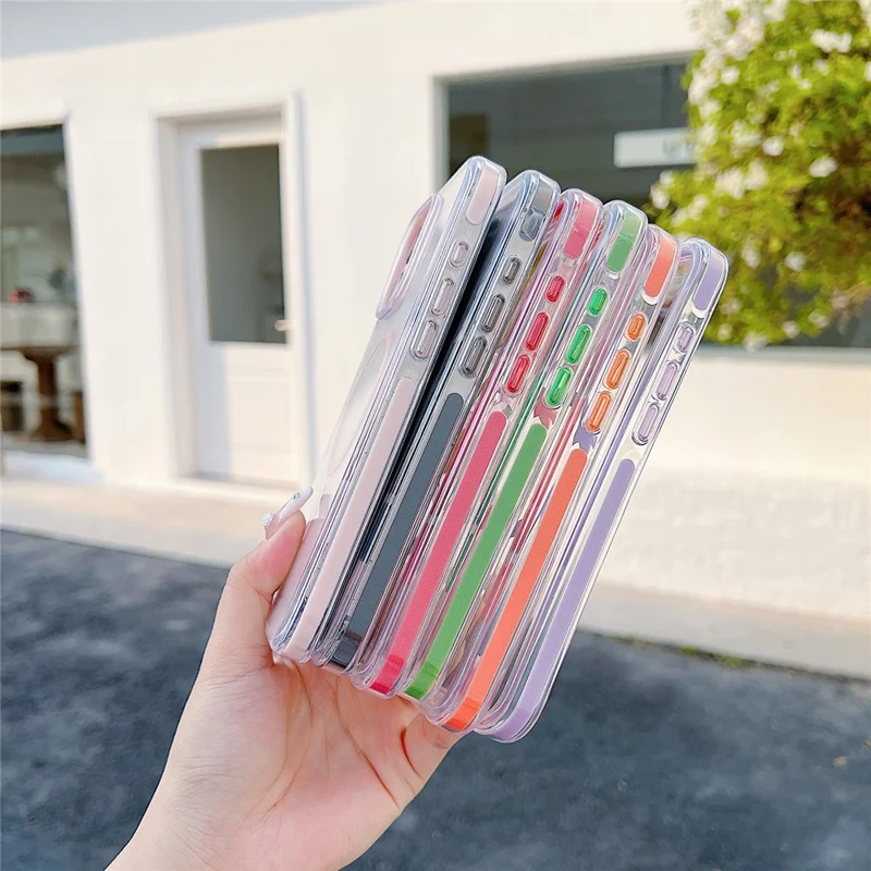 For iPhone 16 Pro Max Magnetic Case Compatible with MagSafe Clear TPU Phone Back Cover - Purple