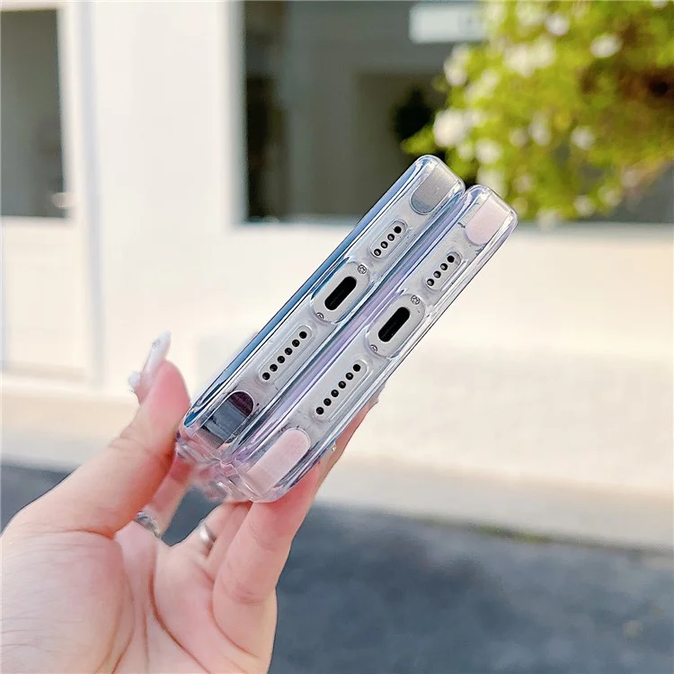 For iPhone 16 Pro Magnetic Case Compatible with MagSafe Clear TPU Phone Back Cover - Purple