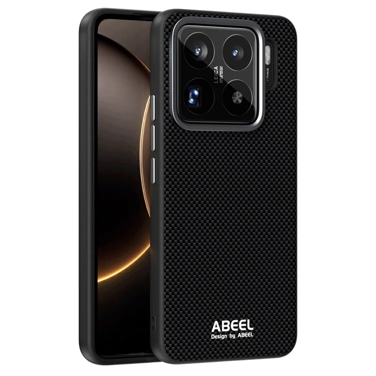 Funda ABEEL para Xiaomi 15S Pro Compatible con MagSafe, Diseño Impreso de PC, TPU, Aleación de Aluminio y Cuero - Negro
