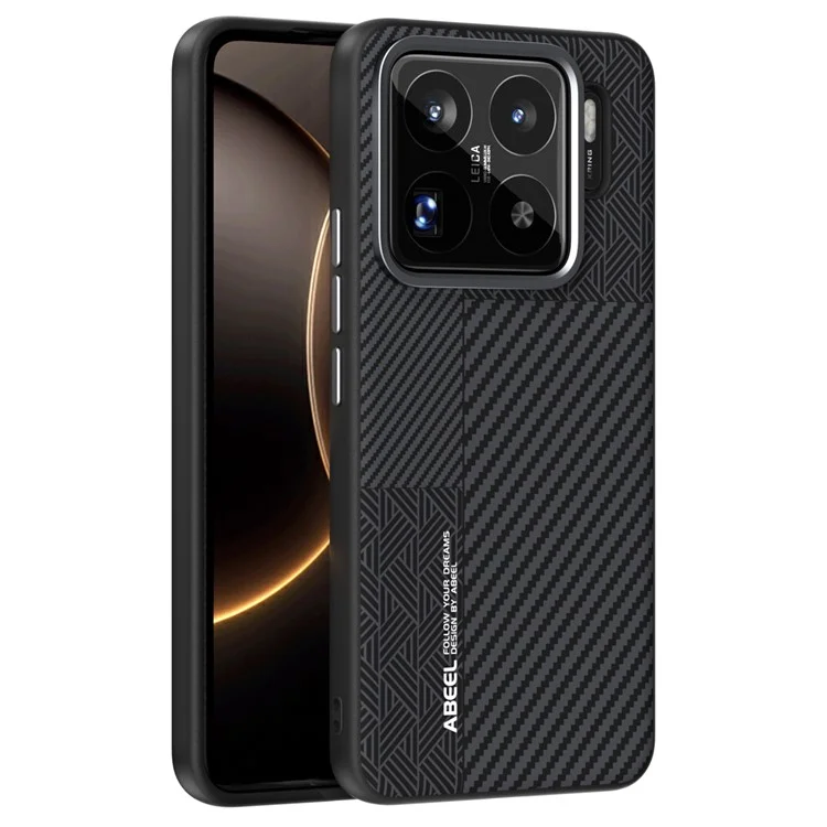 ABEEL For Xiaomi 15S Pro Case PC + TPU + Aluminum Alloy + PU Leather Phone Cover Compatible with MagSafe - Texture 1