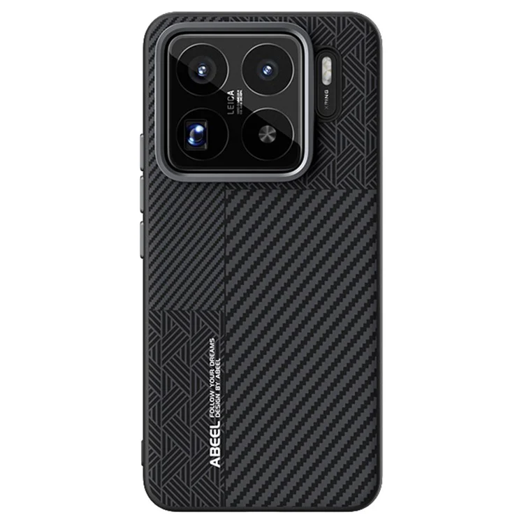 ABEEL For Xiaomi 15S Pro Case PC + TPU + Aluminum Alloy + PU Leather Phone Cover Compatible with MagSafe - Texture 1