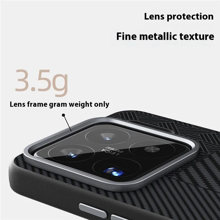 ABEEL For Xiaomi 15S Pro Case PC + TPU + Aluminum Alloy + PU Leather Phone Cover Compatible with MagSafe - Texture 1