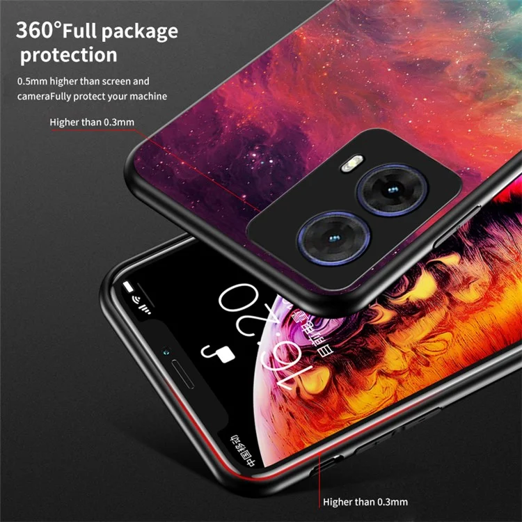 For Motorola Moto G85 5G / S50 Neo 5G Case Starry Sky Pattern Tempered Glass Phone Cover - Color Starry Sky