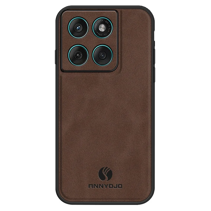 ANNYOJO Funda para Motorola Edge 60 Fusion 5G / Edge 60 5G de Cuero PU + PC + TPU Antigolpes - Color Café