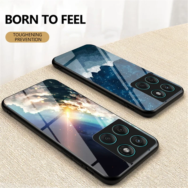 Pour Motorola Edge 60 Fusion 5G / Edge 60 5G Étui Motif Ciel Étoilé Verre Trempé Housse de Téléphone - Couleur Ciel Étoilé