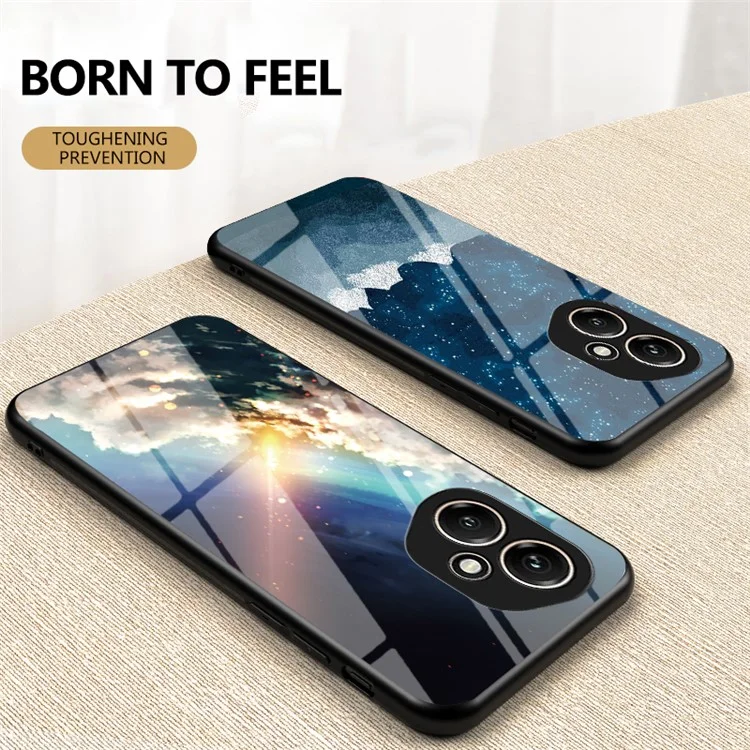 For Honor 400 5G (Global) Case Starry Sky Pattern Tempered Glass Phone Cover - Color Starry Sky