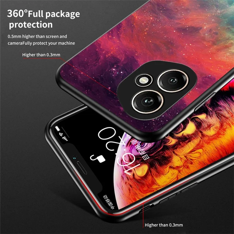 For Honor 400 5G (Global) Case Starry Sky Pattern Tempered Glass Phone Cover - Color Starry Sky