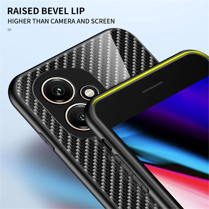 For Honor 400 5G (Global) Case Tempered Glass Shockproof Phone Cover - Black Fiber