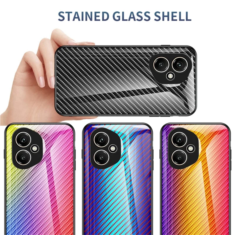 For Honor 400 5G (Global) Case Tempered Glass Shockproof Phone Cover - Black Fiber
