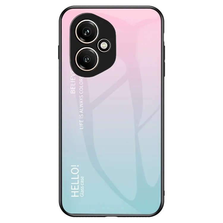For Honor 400 5G (Global) Case Anti-Scratch Tempered Glass + PC + TPU Phone Cover - Gradient Pink Blue
