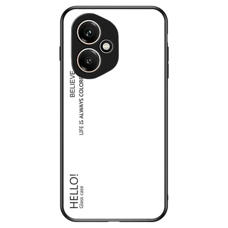 For Honor 400 5G (Global) Case Anti-Scratch Tempered Glass + PC + TPU Phone Cover - White