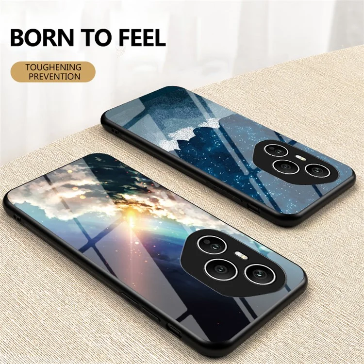 For Honor 400 Pro 5G (Global) Case Starry Sky Pattern Tempered Glass Phone Cover - Color Starry Sky