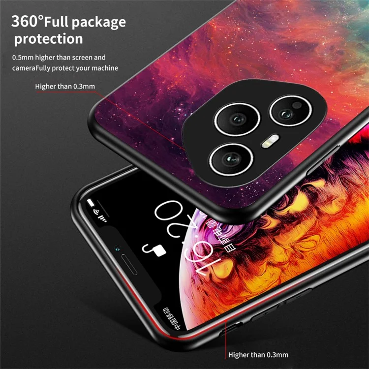 For Honor 400 Pro 5G (Global) Case Starry Sky Pattern Tempered Glass Phone Cover - Color Starry Sky
