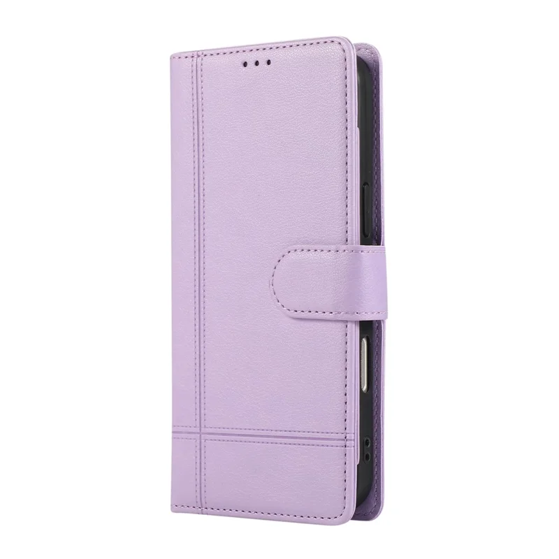Capa para iPhone 16 com vários slots para cartões, zíper e alça de ombro / alça de pulso - Roxo