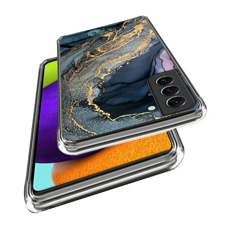 Para Samsung Galaxy S23 Abstract Marble Pattern Printed Phone Case IMD TPU Shockproof Protective Cover - Style K