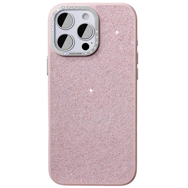 JAUCASE For iPhone 15 Pro Max Case Compatible with MagSafe Textured PU + TPU + PC Phone Back Cover - Pink
