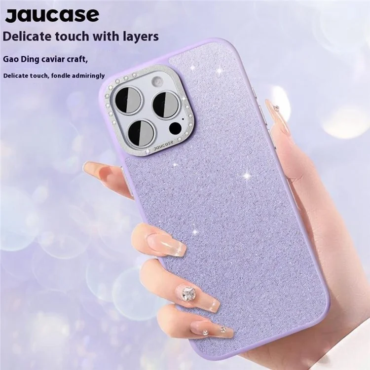 JAUCASE For iPhone 15 Pro Max Case Compatible with MagSafe Textured PU + TPU + PC Phone Back Cover - Pink