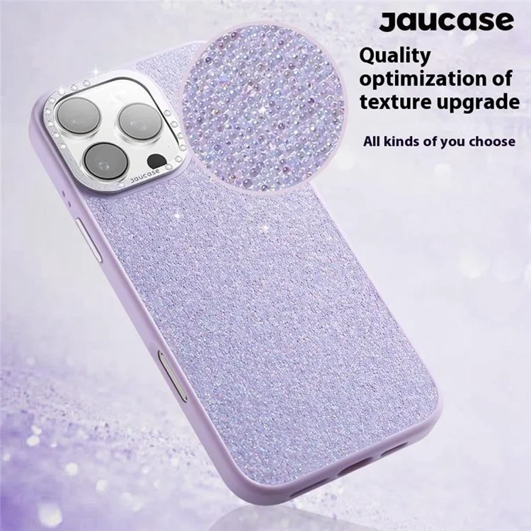 JAUCASE For iPhone 15 Pro Max Case Compatible with MagSafe Textured PU + TPU + PC Phone Back Cover - Pink