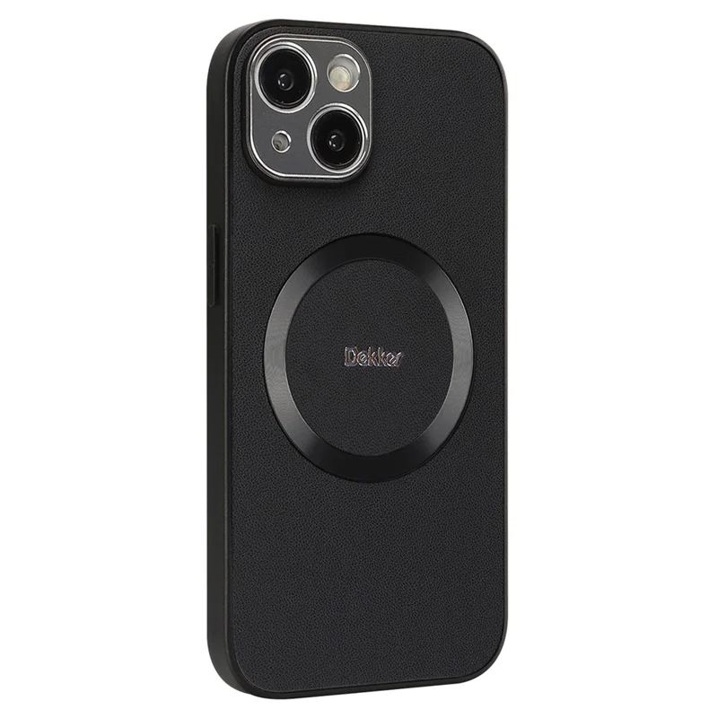 DEKKER For iPhone 15 Case Compatible with MagSafe PU + TPU Phone Back Cover - Black