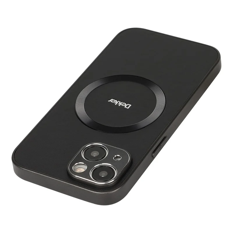 DEKKER For iPhone 15 Case Compatible with MagSafe PU + TPU Phone Back Cover - Black