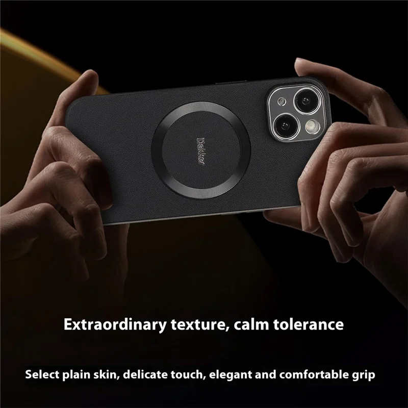 DEKKER For iPhone 15 Case Compatible with MagSafe PU + TPU Phone Back Cover - Black
