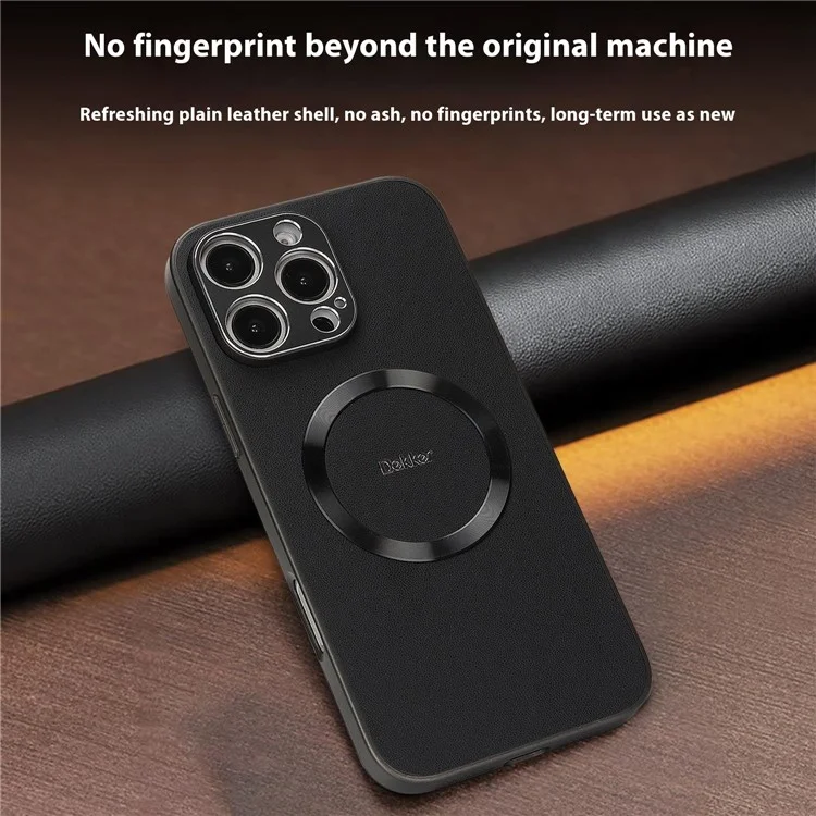 DEKKER For iPhone 16 Pro Max Case Compatible with MagSafe PU + TPU Phone Back Cover - Black