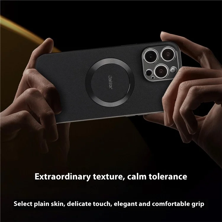 DEKKER For iPhone 16 Pro Max Case Compatible with MagSafe PU + TPU Phone Back Cover - Black