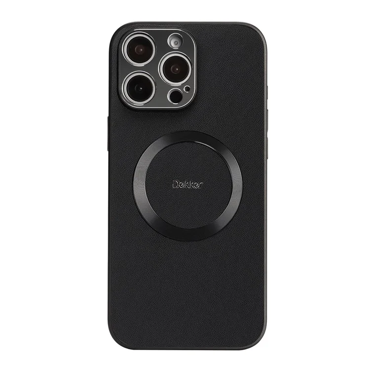 DEKKER For iPhone 16 Pro Case Compatible with MagSafe PU + TPU Phone Back Cover - Black