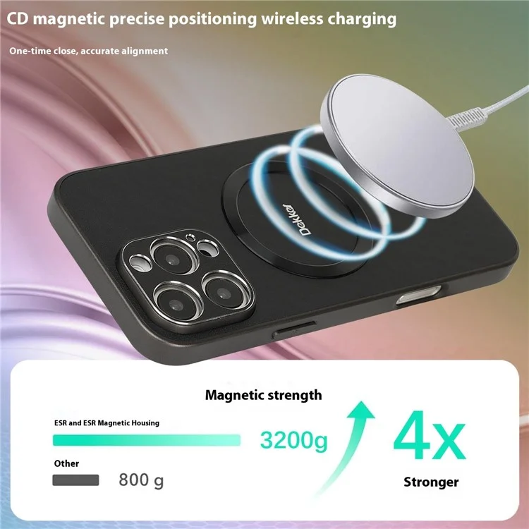 DEKKER For iPhone 16 Pro Case Compatible with MagSafe PU + TPU Phone Back Cover - Black