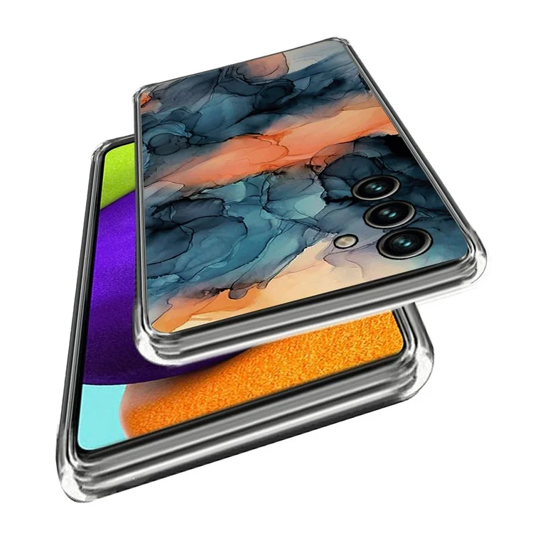 Per Samsung Galaxy A14 5G / A14 4G Abstract Marble Phone Case Pattern Printing IMD TPU Anti-Scratch Protective Cover - Stile A